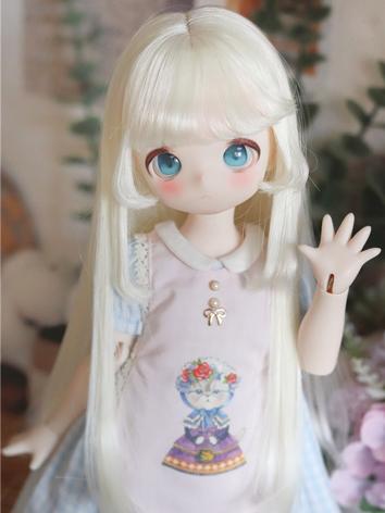 BJD Wig Milk White/Brown/Cy...