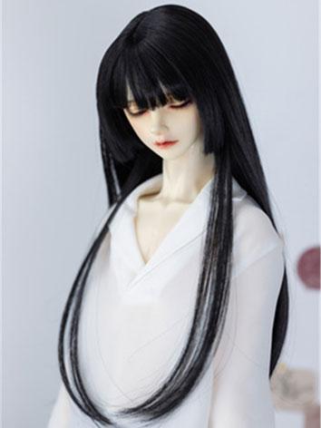 BJD Wig Black/Silver Long H...