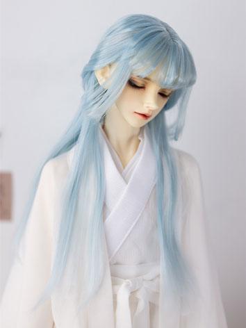 BJD Wig Blue Long Straight ...