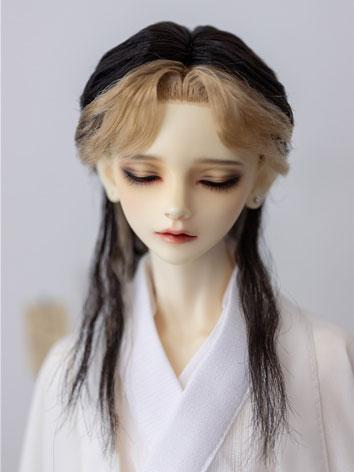 BJD Wig Black&Yellow Style Hair for SD/MSD Size Ball-jointed Doll