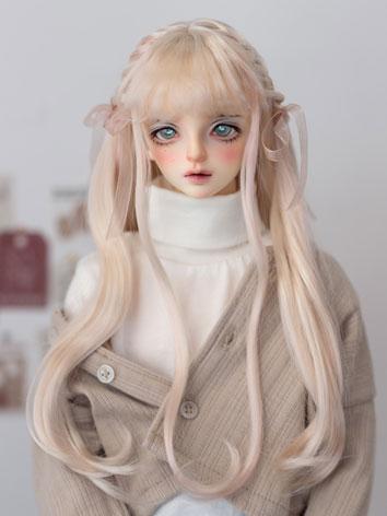 BJD Wig Gold Pink Wavy Hair...