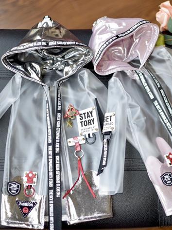BJD Clothes Silver/Pink Raincoat for Blythe/YOSD/MSD/SD/70cm/75cm Size Ball-jointed Doll