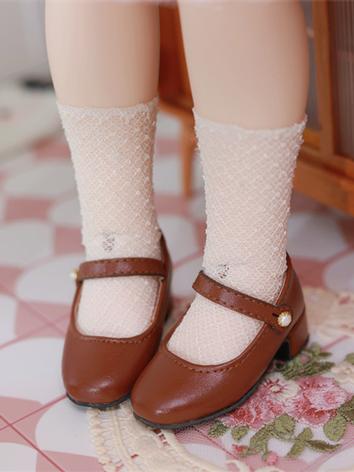 BJD Shoes Brown/Black Buckl...