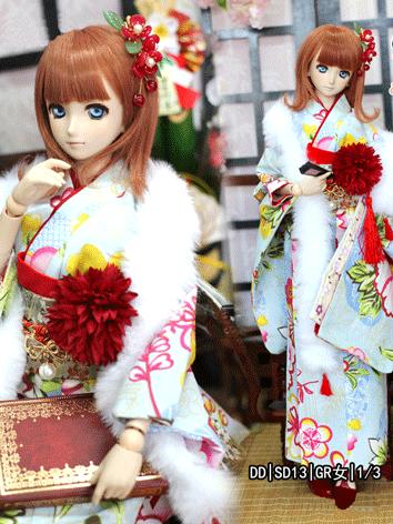 BJD Clothes Girl Kimono Dress Fit for SD/DD Size Ball-jointed Doll