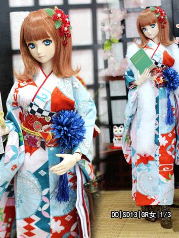BJD Clothes Girl Kimono Dre...