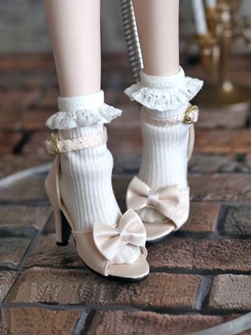 BJD Shoes Beige High Heel S...