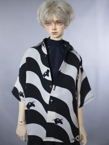 BJD Clothes Black/Red Shirt...