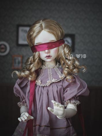 BJD Wig Girl Golden Curly W...