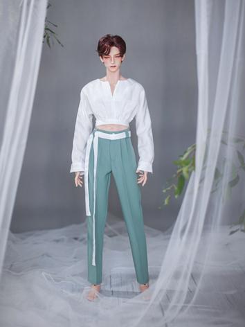 BJD Clothes White/Green Cas...