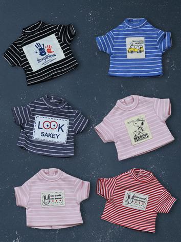 BJD Clothes Strip Short Sleeves T shirt for YOSD Size Ball-jointed Doll