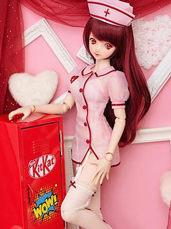 BJD Clothes Nurse Uniform Pink Coat Dress Suit for SD DD Size Ball Jointed Doll