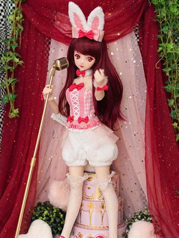 BJD Clothes Pink Bunny Unif...