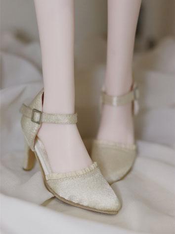 BJD Baby Shoes Silk Lace Buckle Sweet High Heels for SD Size Ball Jointed Doll