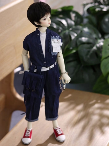 BJD Doll Clothes Denim Jump...