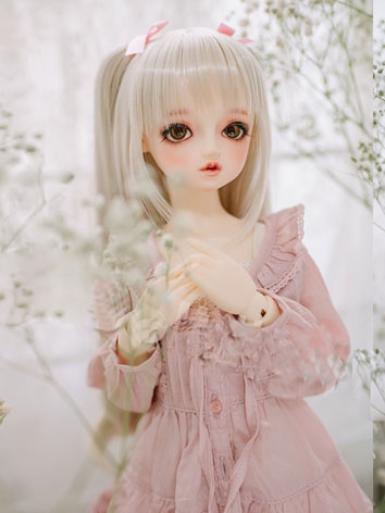 BJD Doll Wig Cute Curly Double Ponytail Hair for SD/MSD/YOSD Size Ball Jointed Doll