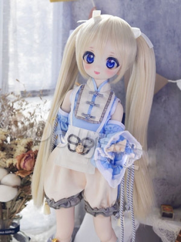 BJD Doll Wig Double Ponytail Straight Hair for SD/MSD/YOSD Size Ball Jointed Doll