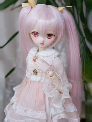 BJD Doll Wig Double Ponytail Straight Hair for SD/MSD Size Ball Jointed Doll
