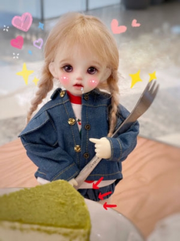 BJD Clothes Denim Jacket Pumpkin Shorts T-shirt for YOSD Size Ball Jointed Doll