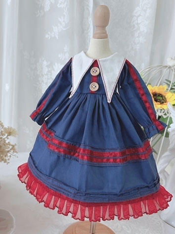 BJD Clothes Blue Wesern Style Dress Set for SD/MSD/YOSD/BLYTHE Size Ball Jointed Doll