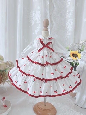 BJD Clothes Cherry Wesern Style Dress Set for SD/MSD/YOSD/BLYTHE Size Ball Jointed Doll