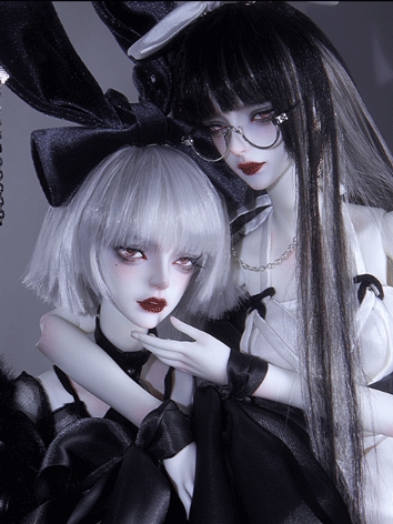 15% OFF Time Limited BJD Fullset White and Black Rabbit girl 57cm Ball-jointed doll