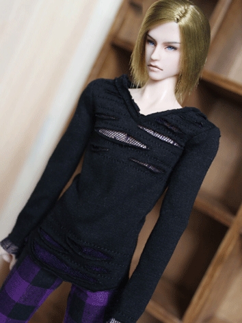BJD Clothes Male Ripped T-shirt for OB27 Size Ball-jointed Doll