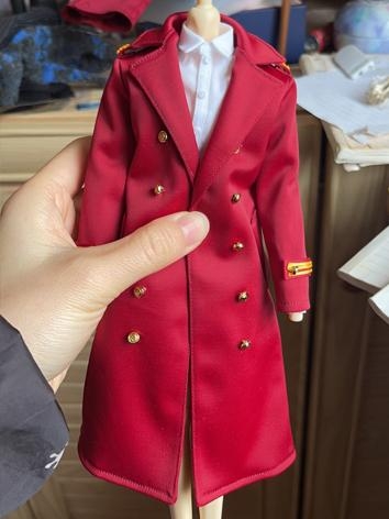BJD Clothes Red Coat for Granado 31cm Ascent Size Ball-jointed Doll