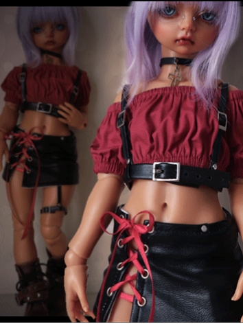 BJD Clothes Punk Leather Dr...