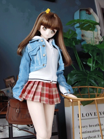 BJD Clothes White Top Skirt...