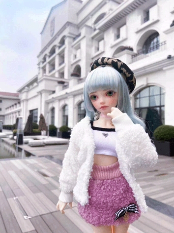 BJD Clothes White Furry Coat for DD/MSD Size Ball-jointed Doll