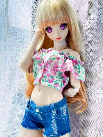 BJD Clothes Puff Sleeve Off-the-shoulder Blouse for DD/SD/MSD Size Ball-jointed Doll