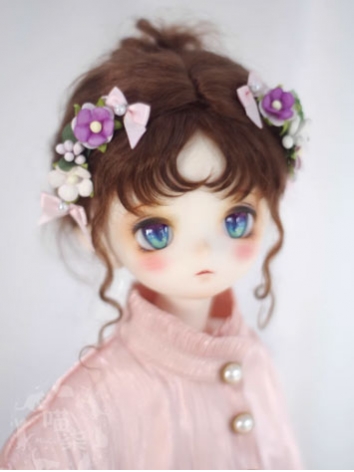 BJD Wig Dark Brown Mohair f...