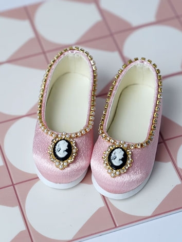 BJD Shoes Pink Flat Satin S...