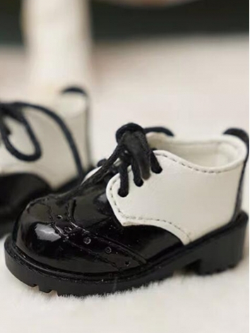 BJD Shoes Black and White Flat Shoes for YOSD Size Ball-jointed Doll
