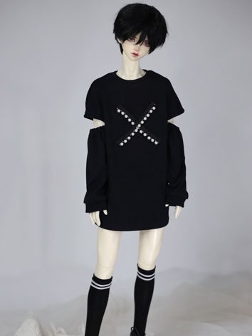 BJD Clothes Black White Shi...