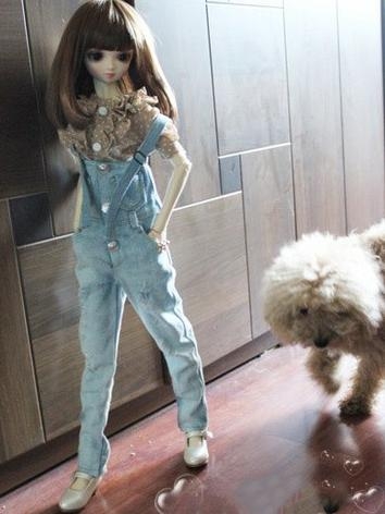 BJD Clothes Denim Suspender Trousers  for MSD/SD/70CM/75CM Ball-jointed Doll