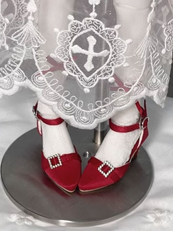 BJD Doll Shoes Silk High Heel Shoes for MSD SD Size Ball Jointed Doll