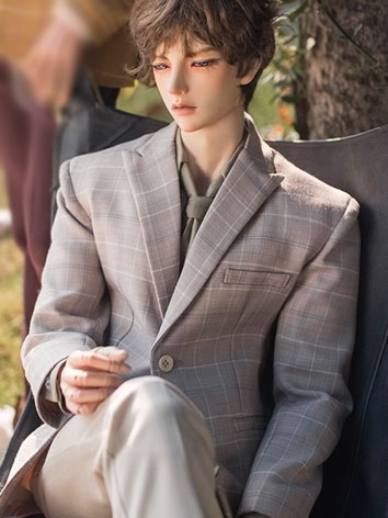 BJD Clothes Gray Plaid Suit...