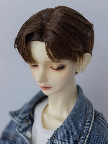 BJD Wig Milk Side Part Shor...