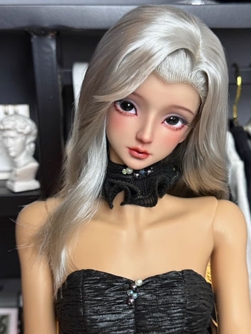 BJD Wig Long Side Part Milk...