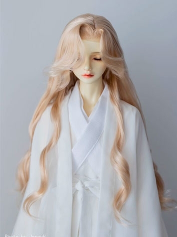 BJD Wig Long Curly Milk Hai...