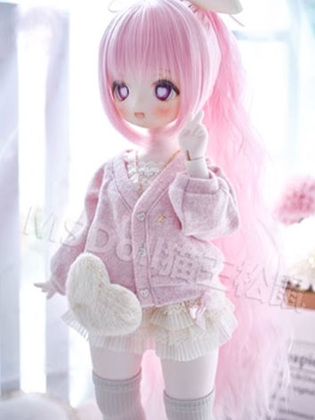 BJD Doll Wig Pink Long Curl...