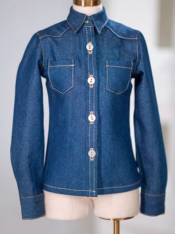 BJD Clothes Dark Blue Denim Shirt for SD/70cm Size Ball-jointed Doll