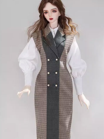 BJD Clothes Sleeveless Double-breasted Dress for SD/70cm Size Ball-jointed Doll