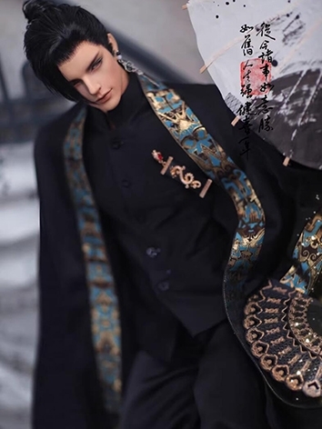 BJD Clothes Chinese Style Coat Top Pants Suits for SD/ID72/ID75/POPO68 Size Ball-jointed Doll