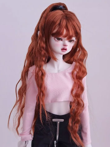 BJD Wig Soft Long High Ponytail Curly Hair for SD MSD Size Girl Ball-jointed Doll