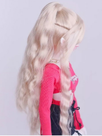 BJD Wig Soft Long High Ponytail Curly Hair for SD MSD Size Girl Ball-jointed Doll