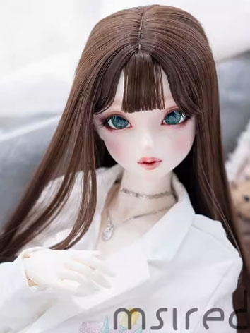 BJD Wig Brown Long Straight...