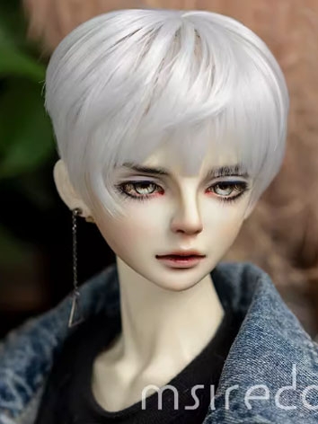 BJD Wig Silver White Short ...