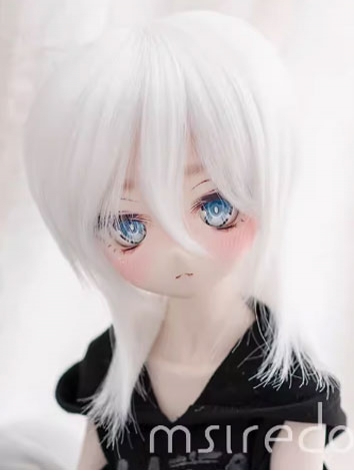 BJD Wig White Wolf Tail  Wi...